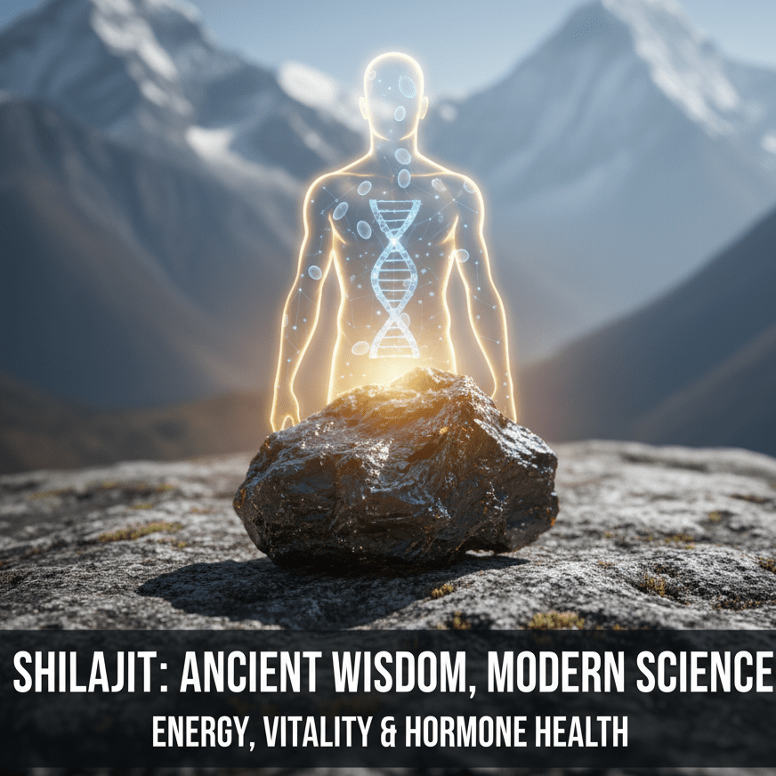 A piece of shilajit resin on a mountain rock, for the BNB Talk article What Is Shilajit?
