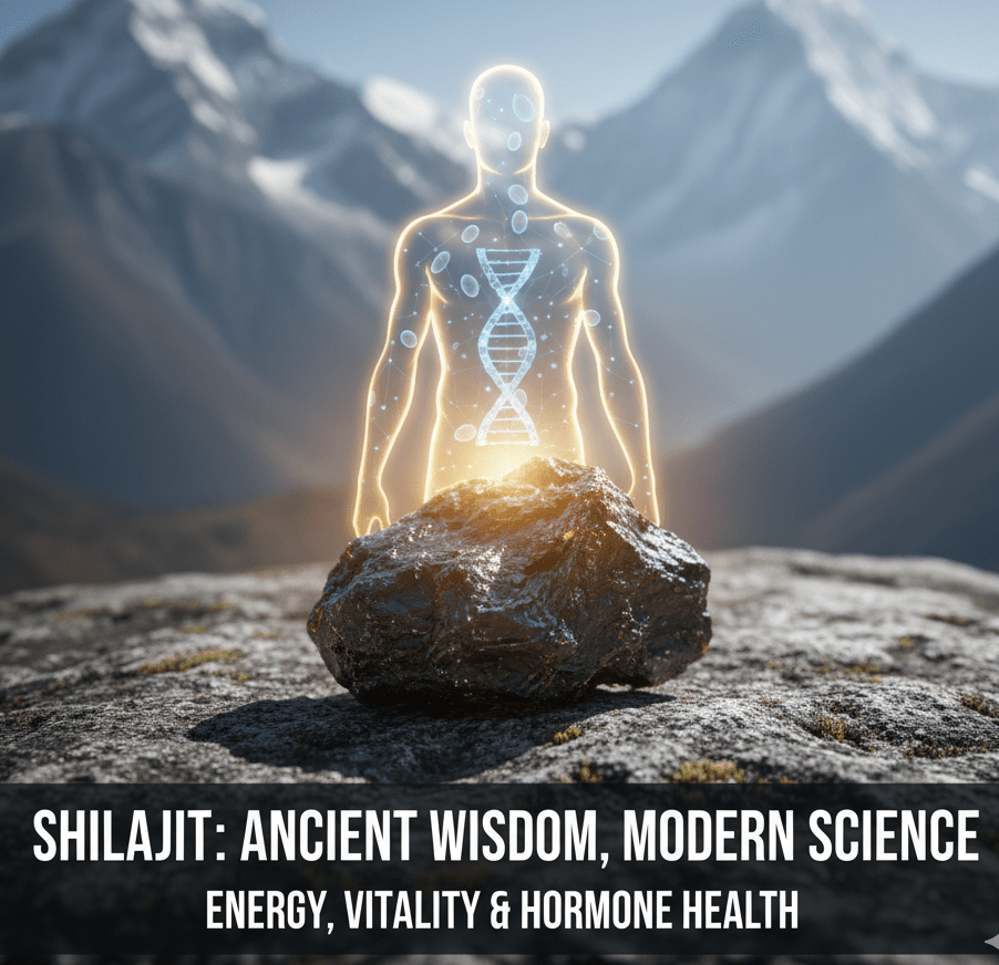 A piece of shilajit resin on a mountain rock, for the BNB Talk article What Is Shilajit?