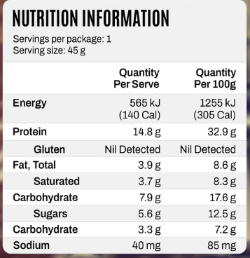 ATP Science Noway Collagen Marshmallow Bar nutrition information panel nutrition panel