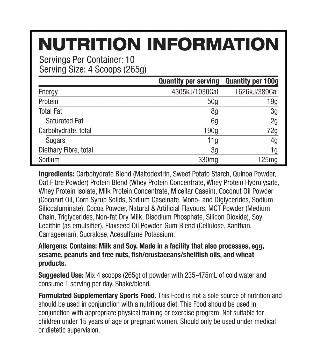 Nutritional Information