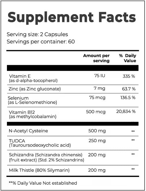 Day One Tonic Liver Support nutrition information panel nutrition panel
