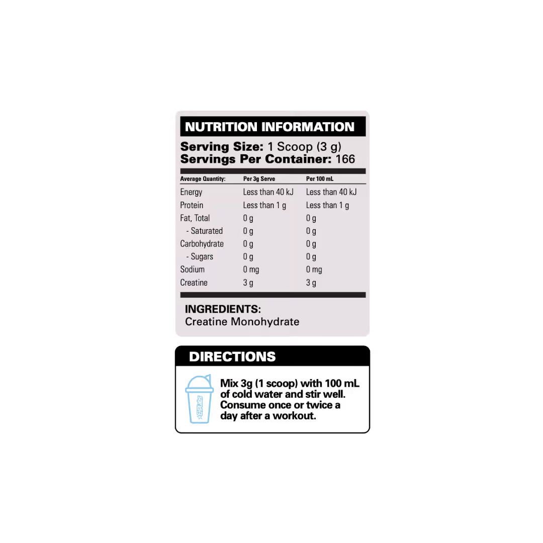 EHP Labs Crea-8 nutrition information panel nutrition panel