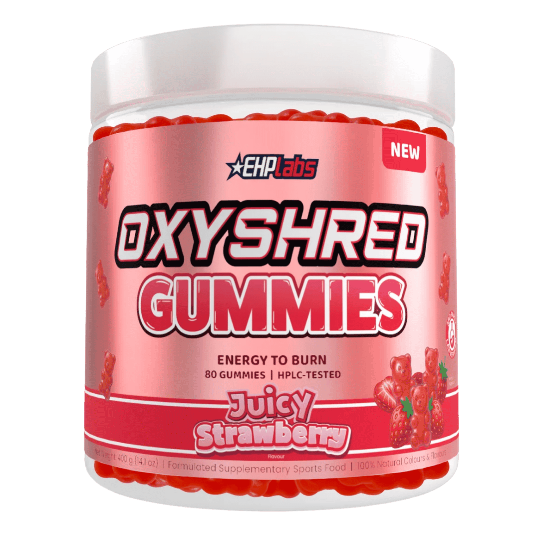 EHP Labs Oxyshred Energy Gummies, Juicy Strawberry, 80 gummies