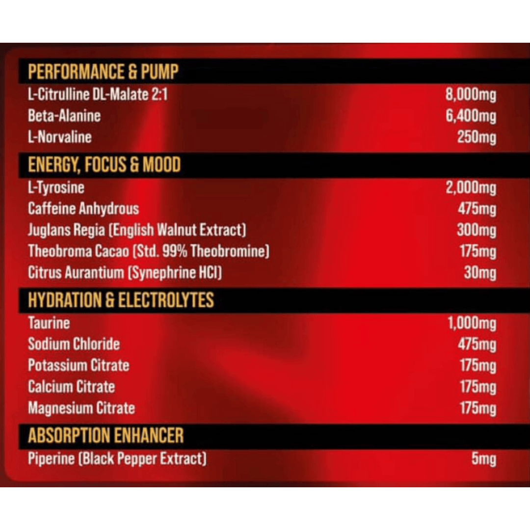 OCD Nutrition Gates Of Hell nutrition information panel nutrition panel