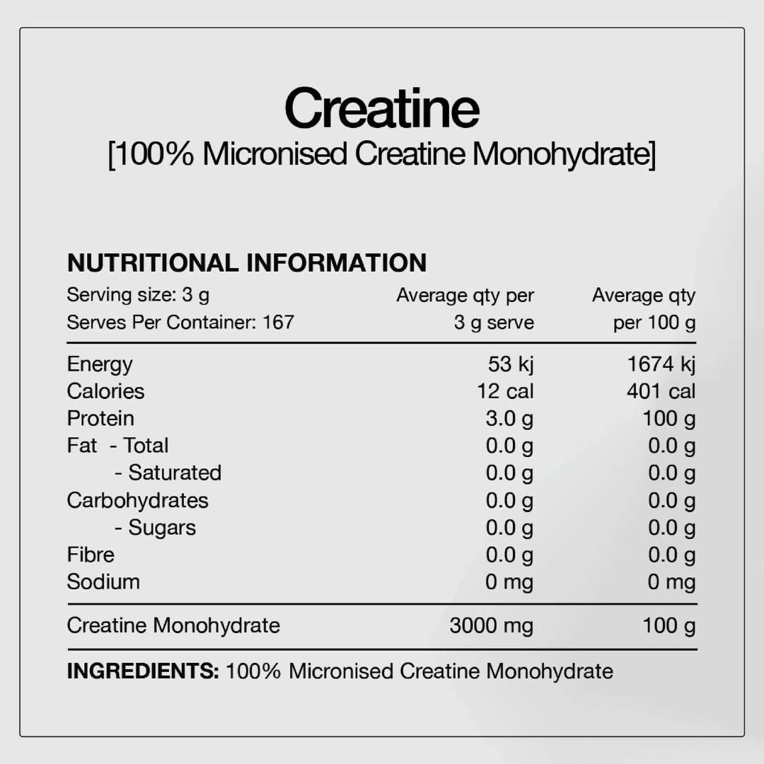 Switch Nutrition Creatine Perform Creapure nutrition information panel nutrition panel