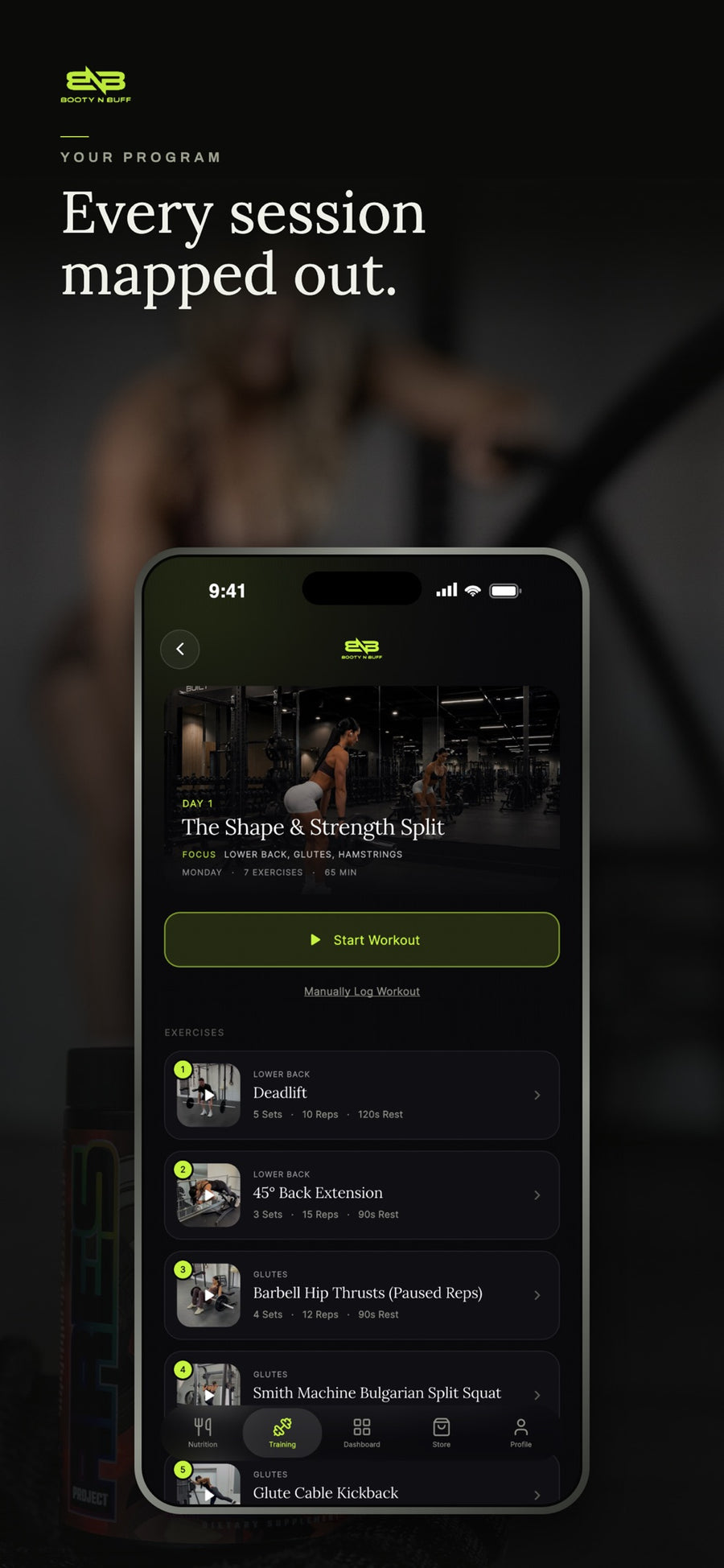 Booty N Buff app workout day